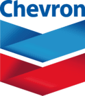 A red and blue chevron logo on top of a green background.