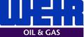 A blue and white logo of oil and gas.